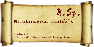 Milutinovics Szalók névjegykártya